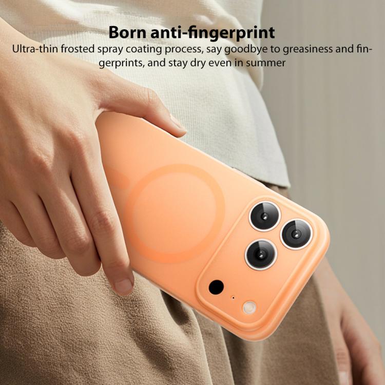 For iPhone 17 Pro MOMAX Ultra-thin Magnetic MagSafe PC Phone Case(Transparent Orange) by MOMAX