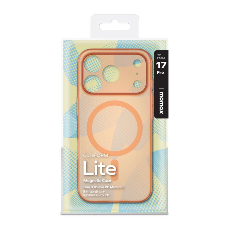For iPhone 17 Pro MOMAX Ultra-thin Magnetic MagSafe PC Phone Case(Transparent Orange) by MOMAX