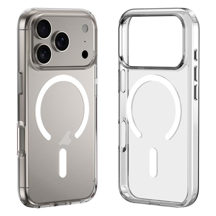 For iPhone 17 Pro Max ZGA Magsafe Metal Buttons Clear PC Hybrid TPU Phone Case(Transparent) by ZGA