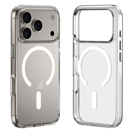 For iPhone 17 Pro ZGA Magsafe Metal Buttons Clear PC Hybrid TPU Phone Case(Transparent) by ZGA
