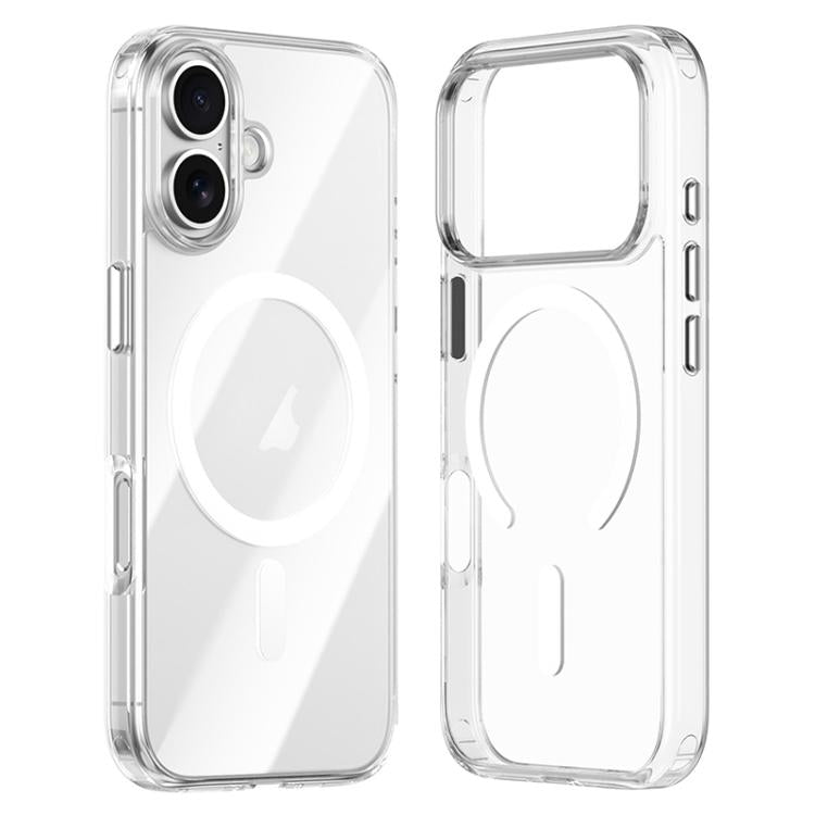 For iPhone 17 ZGA Magsafe Metal Buttons Clear PC Hybrid TPU Phone Case(Transparent) by ZGA