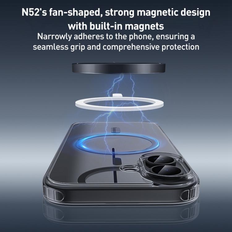 For iPhone 17 Pro ZGA Magsafe Metal Buttons Clear PC Hybrid TPU Phone Case(Transparent) by ZGA