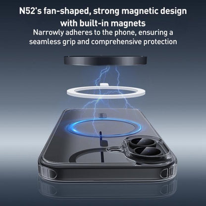 For iPhone 17 Pro ZGA Magsafe Metal Buttons Clear PC Hybrid TPU Phone Case(Transparent) by ZGA