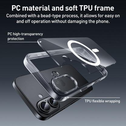 For iPhone 17 Pro Max ZGA Magsafe Metal Buttons Clear PC Hybrid TPU Phone Case(Transparent) by ZGA
