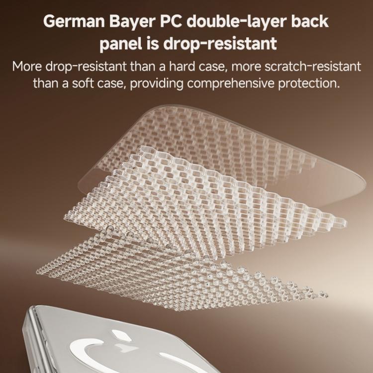 For iPhone 17 ZGA Magsafe Metal AI Buttons Clear PC Hybrid TPU Phone Case(Transparent) by ZGA