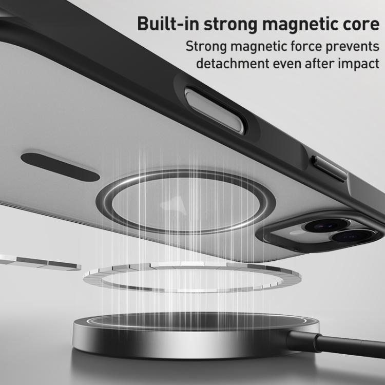 For iPhone 17 Pro Max ZGA Matte Clear Magsafe PC Hybrid TPU Phone Case(Black) by ZGA