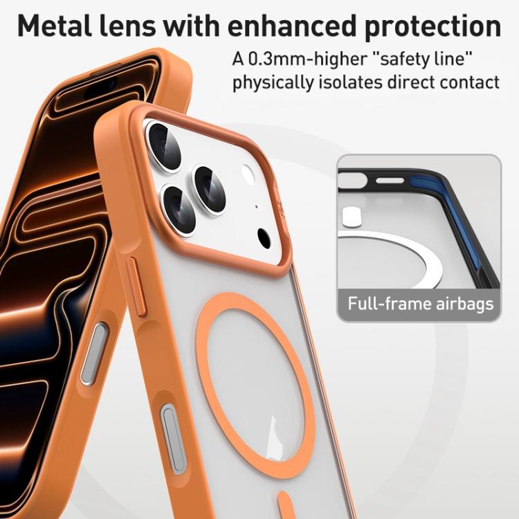 For iPhone 17 Pro ZGA Matte Clear Magsafe PC Hybrid TPU Phone Case(Orange) by ZGA