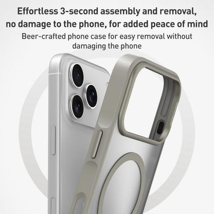 For iPhone 17 ZGA Matte Clear Magsafe PC Hybrid TPU Phone Case(Grey) by ZGA