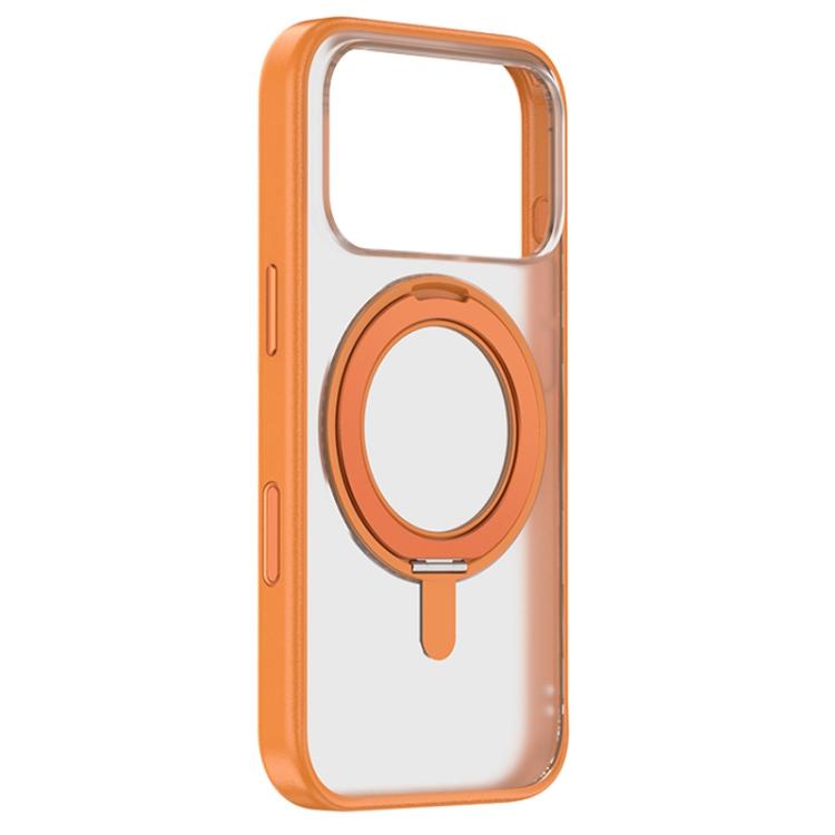 For iPhone 17 Pro ZGA Feitian 360 Rotation Holder Magsafe PC Hybrid TPU Phone Case(Orange) by ZGA