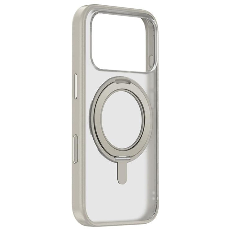 For iPhone 17 Pro ZGA Feitian 360 Rotation Holder Magsafe PC Hybrid TPU Phone Case(Grey) by ZGA