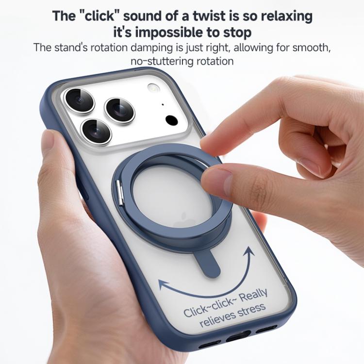 For iPhone 17 Pro Max ZGA Feitian 360 Rotation Holder Magsafe PC Hybrid TPU Phone Case(Blue) by ZGA