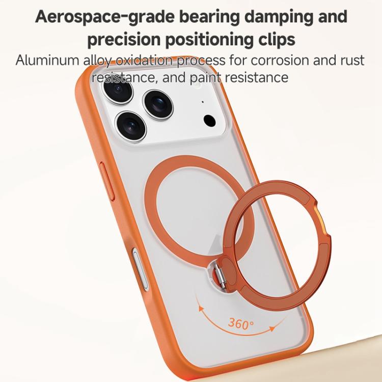 For iPhone 17 Pro ZGA 360 Pivot Holder Magsafe PC Hybrid TPU Phone Case(Orange) by ZGA