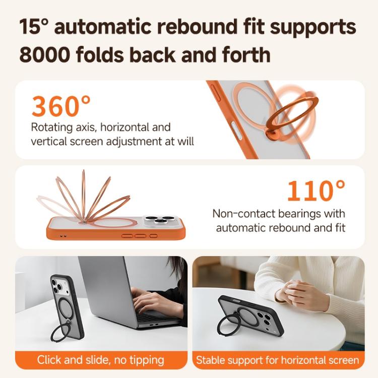 For iPhone 17 Pro Max ZGA 360 Pivot Holder Magsafe PC Hybrid TPU Phone Case(Blue) by ZGA