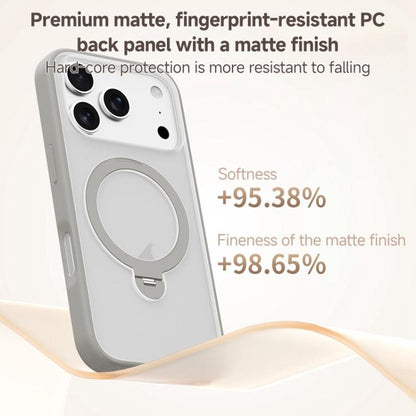 For iPhone 17 Pro Max ZGA 360 Pivot Holder Magsafe PC Hybrid TPU Phone Case(Grey) by ZGA