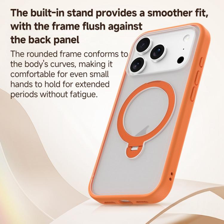 For iPhone 17 Pro ZGA 360 Pivot Holder Magsafe PC Hybrid TPU Phone Case(Orange) by ZGA