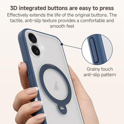 For iPhone 17 Pro ZGA 360 Pivot Holder Magsafe PC Hybrid TPU Phone Case(Grey) by ZGA