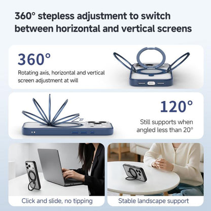 For iPhone Air ZGA Feitian 360 Rotation Holder Magsafe PC Hybrid TPU Phone Case(Grey) by ZGA