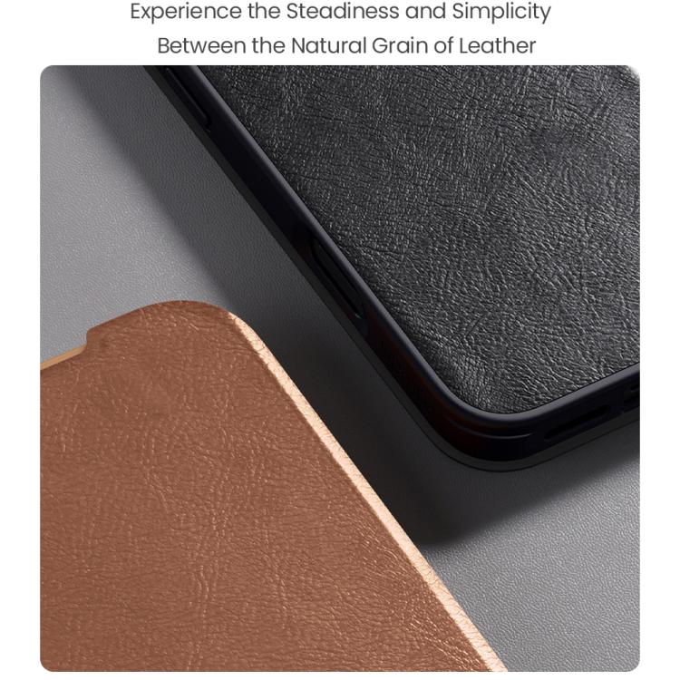 For iPhone 17 Pro Max NILLKIN QIN Series Pro Sliding Camera Cover Design Leather Phone Case(Brown) by NILLKIN