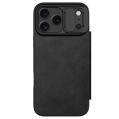 For iPhone 17 Pro Max NILLKIN QIN Series Pro Sliding Camera Cover Design Leather Phone Case(Black) by NILLKIN