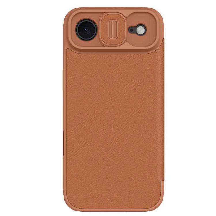 For iPhone Air NILLKIN QIN Series Pro Sliding Camera Cover Design Leather Phone Case(Brown) by NILLKIN
