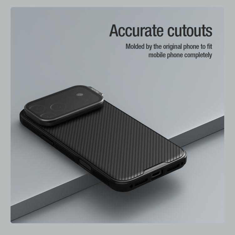 For iPhone 17 Pro Max NILLKIN Black Mirror Prop CD Texture Transparent Mirror Cover Phone Case(Black) by NILLKIN