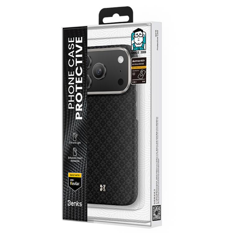 For iPhone 17 Pro Max Benks Color Shield C1 Classic Kevlar Woven Diamond MagSafe Phone Case(Black) by Benks