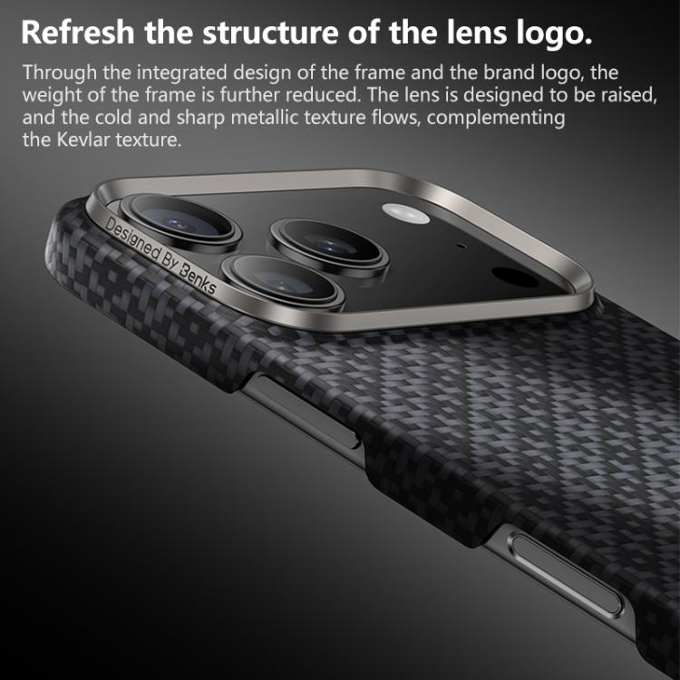 For iPhone 17 Pro Benks Color Shield C1 Classic Kevlar Woven Diamond MagSafe Phone Case(Black) by Benks