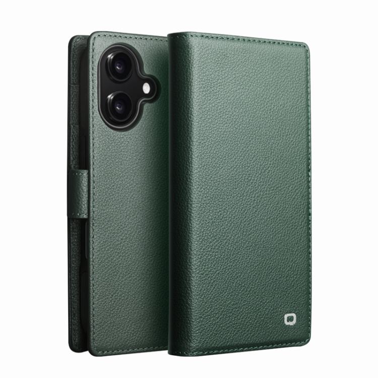 For iPhone 17 QIALINO Classics 3rd Genuine Leather Phone Case(Cyan) by QIALINO