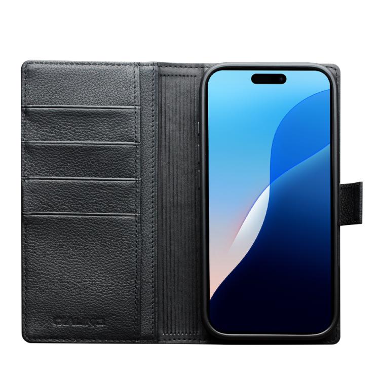 For iPhone Air QIALINO Classics 3rd Genuine Leather Phone Case(Black) by QIALINO