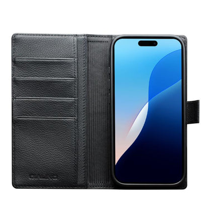 For iPhone Air QIALINO Classics 3rd Genuine Leather Phone Case(Black) by QIALINO