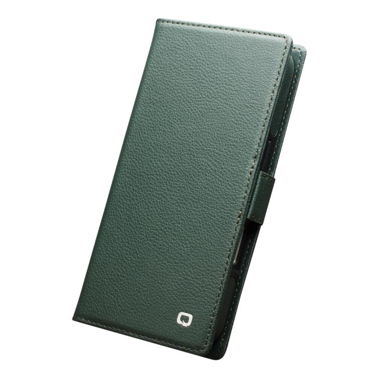 For iPhone Air QIALINO Classics 3rd Genuine Leather Phone Case(Cyan) by QIALINO