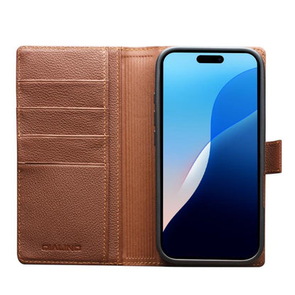 For iPhone Air QIALINO Classics 3rd Genuine Leather Phone Case(Brown) by QIALINO