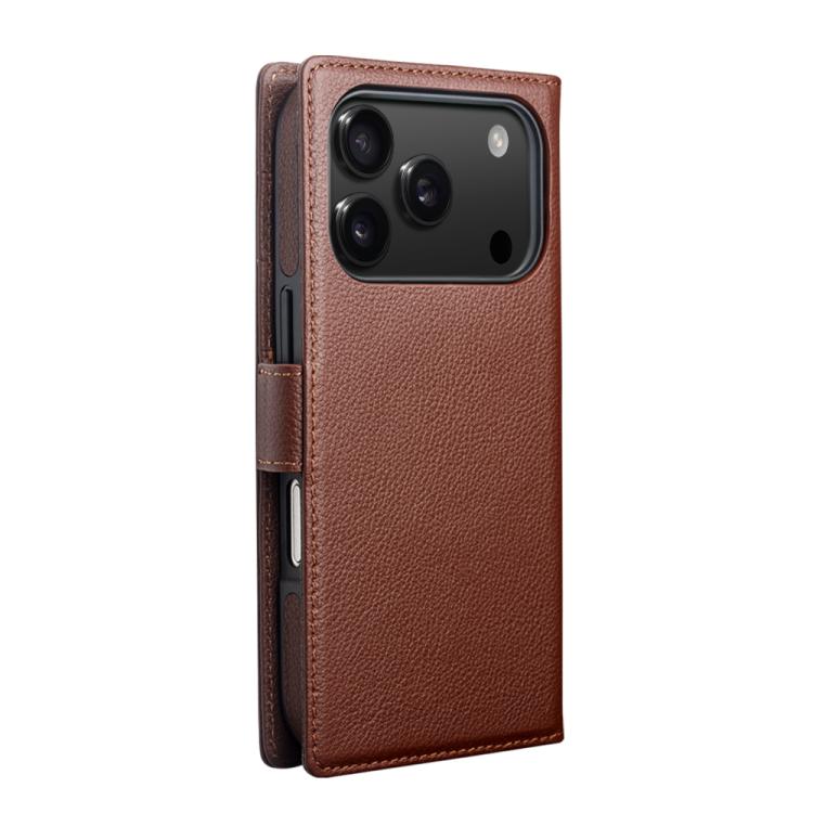 For iPhone 17 Pro QIALINO Classics 3rd Genuine Leather Phone Case(Brown) by QIALINO