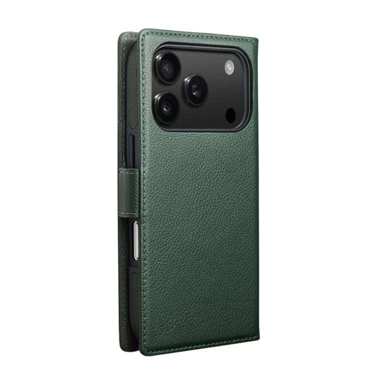 For iPhone 17 Pro Max QIALINO Classics 3rd Genuine Leather Phone Case(Cyan) by QIALINO