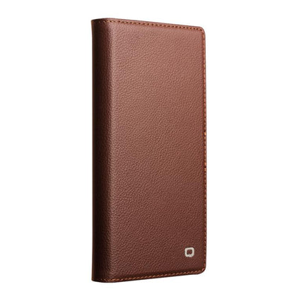 For iPhone 17 Pro Max QIALINO Classics 3rd Genuine Leather Phone Case(Brown) by QIALINO