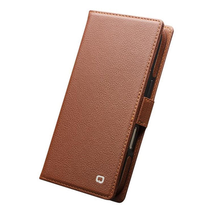 For iPhone 17 Pro Max QIALINO Classics 3rd Genuine Leather Phone Case(Brown) by QIALINO