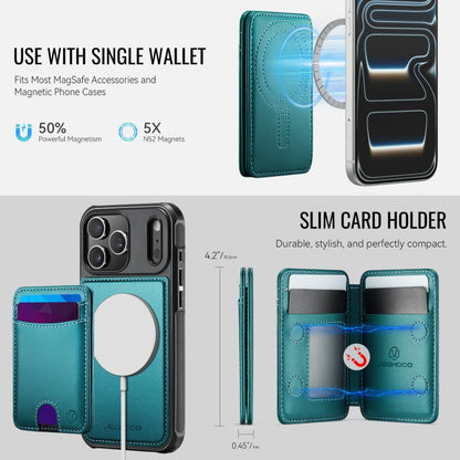 For iPhone 17 Pro Max JEEHOOD J10 Flip Card Bag MagSafe Split RFID Leather Phone Case(Green) by JEEHOOD