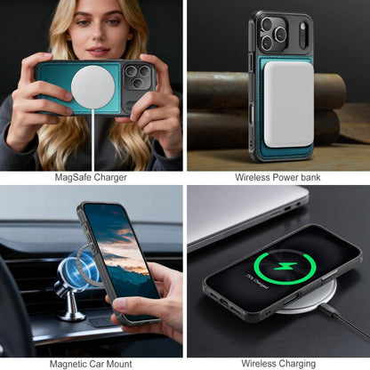 For iPhone 17 Pro Max JEEHOOD J10 Flip Card Bag MagSafe Split RFID Leather Phone Case(Green) by JEEHOOD