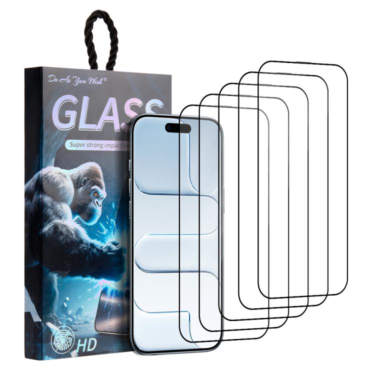 For iPhone Air 5pcs / Pack Do As You Wish Silk Screen Printed HD Tempered Glass Film(Black) by Do As You Wish