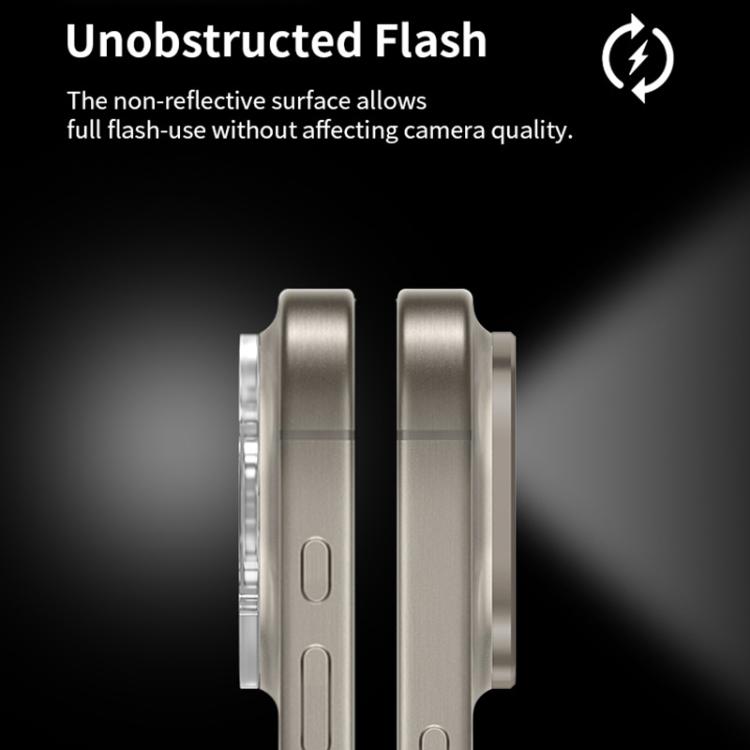 For iPhone 16 / 16 Plus XDcase Titanium Alloy Hollow Camera Lens Protector(Black) by XDcase