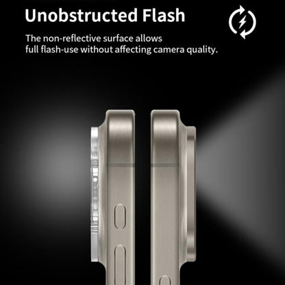 For iPhone 16 / 16 Plus XDcase Titanium Alloy Hollow Camera Lens Protector(Black) by XDcase