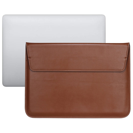 PU Leather Ultra-thin Envelope Bag Laptop Bag for MacBook Air / Pro 13 inch, with Stand Function(Brown) by bashfashion
