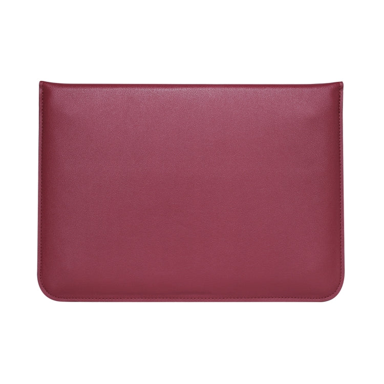 PU Leather Ultra-thin Envelope Bag Laptop Bag for MacBook Air / Pro 15 inch, with Stand Function(Wine Red) by bashfashion