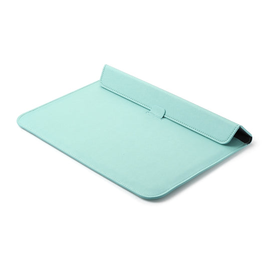 PU Leather Ultra-thin Envelope Bag Laptop Bag for MacBook Air / Pro 15 inch, with Stand Function(Mint Green) by bashfashion