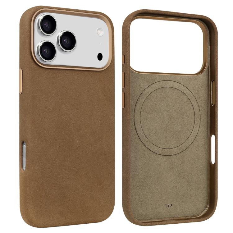 For iPhone 17 Pro VIETAO Suede MagSafe PU Leather Phone Case(Dark Brown) by VIETAO