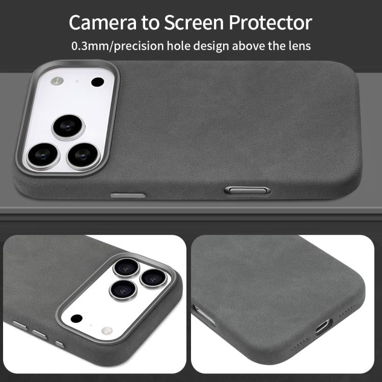 For iPhone 17 Pro VIETAO Suede MagSafe PU Leather Phone Case(Dark Grey) by VIETAO