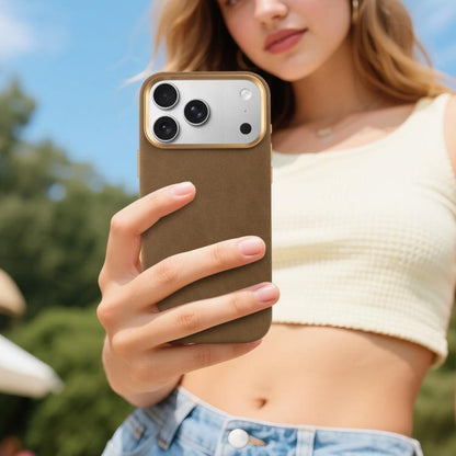 For iPhone 17 VIETAO Suede MagSafe PU Leather Phone Case(Dark Brown) by VIETAO