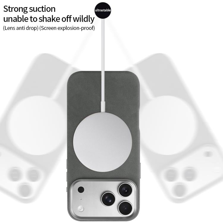 For iPhone 17 VIETAO Suede MagSafe PU Leather Phone Case(Dark Grey) by VIETAO