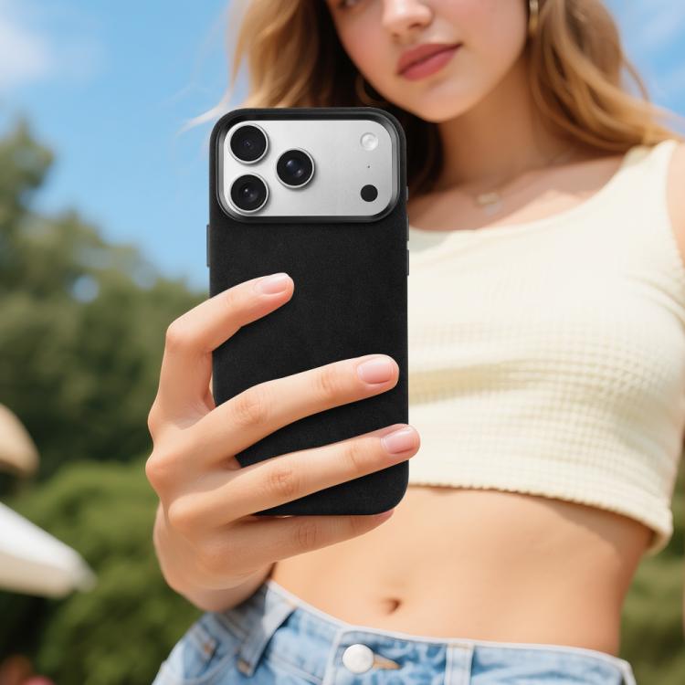 For iPhone 17 VIETAO Suede MagSafe PU Leather Phone Case(Black) by VIETAO