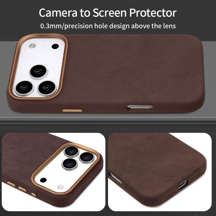 For iPhone Air VIETAO Suede MagSafe PU Leather Phone Case(Coffee Brown) by VIETAO